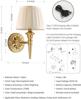 Wall-mounted light fixture with USB charging cable and dimensions on a white background